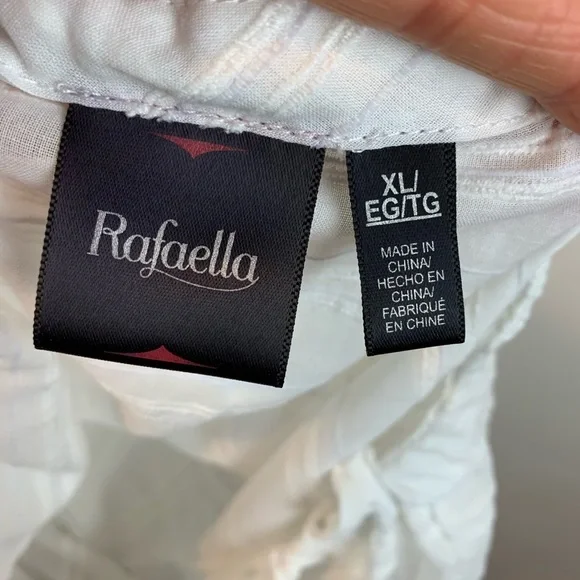 NWT- Rafaella Long Sleeve White Tunic Blouse- XL - Picture 5 of 12